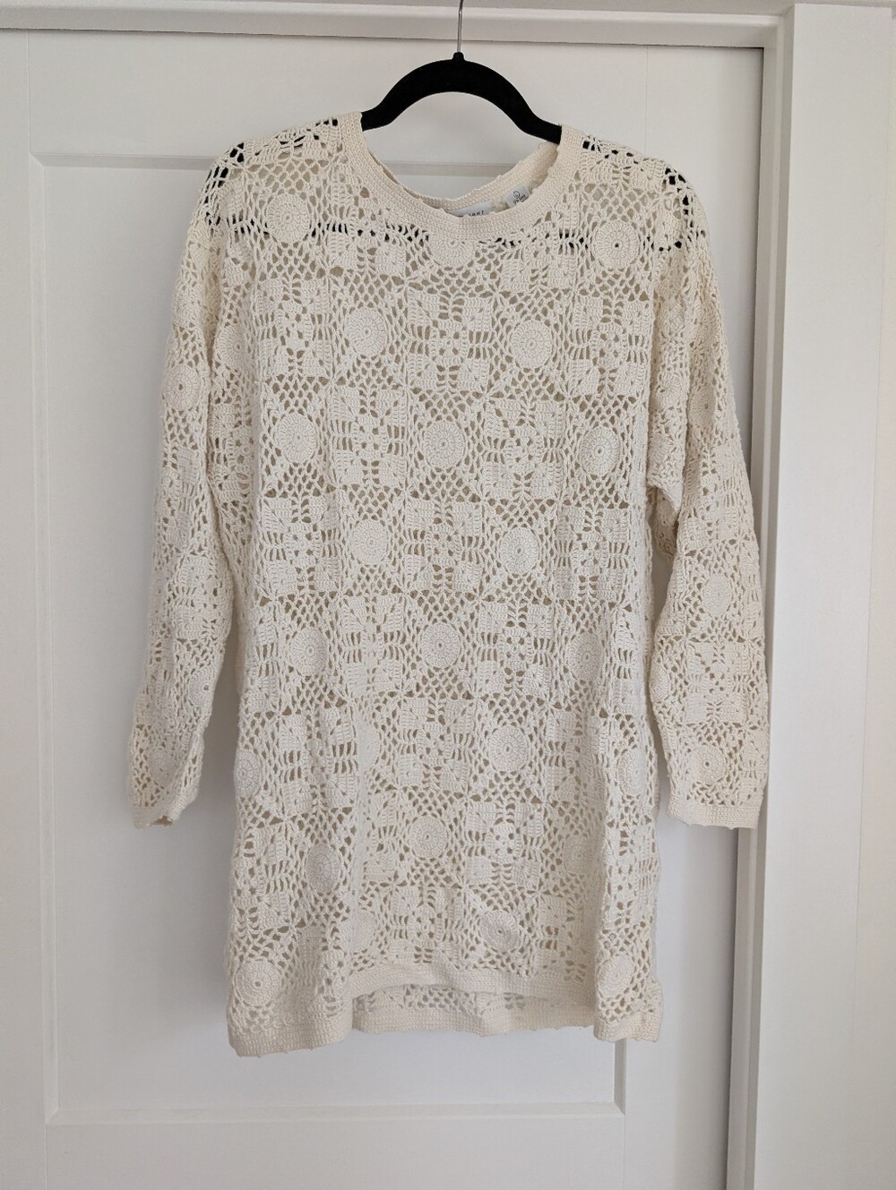 Vintage Cream Crochet Openwork Sweater - Brand